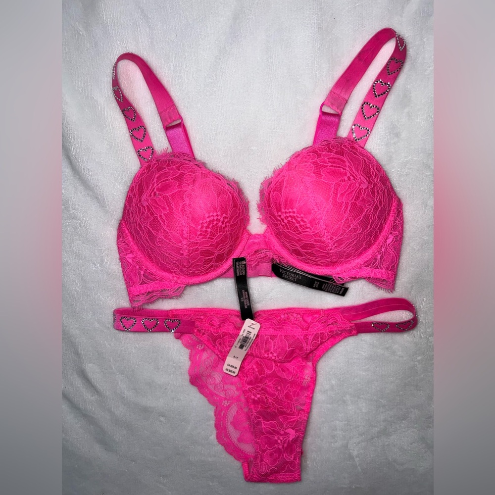 Vs neon pink bra & panty set